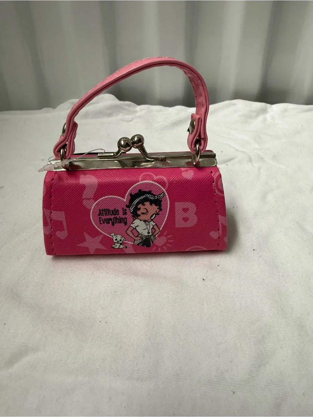 Betty Boop Metallic Silver and Black Shoulder Bag with Embellishments - Picture 10 of 12